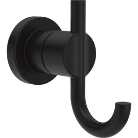 Delta Nicoli double towel hook in matte black for compact bathrooms.