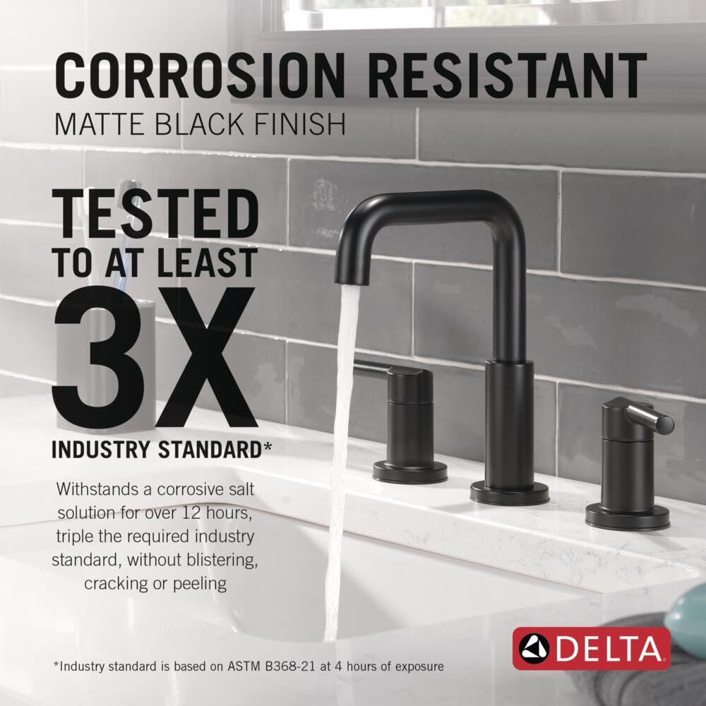 Delta Nicoli matte black handle close-up for smooth operation