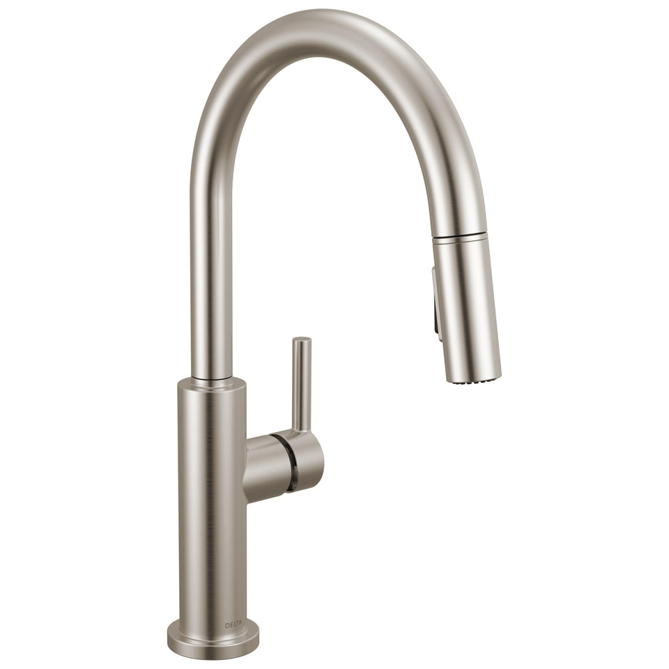 Delta Nicoli kitchen faucet pull-down sprayer with magnetic docking for easy placement