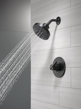 Delta Nicoli matte black finish close-up showing modern finish and texture