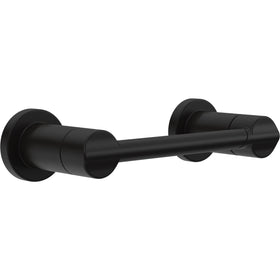 Delta Nicoli pivoting toilet paper holder on wall for easy roll changes.