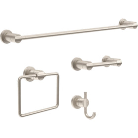 Delta Nicoli SpotShield towel rack in 18-24 inch size for versatile storage.