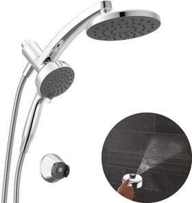 Delta PivotPro 7-inch raincan pivots for flexible shower angles and tall height options.