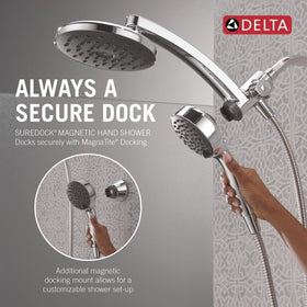 Delta PivotPro spray face silicone surface resists buildup for easy cleaning.
