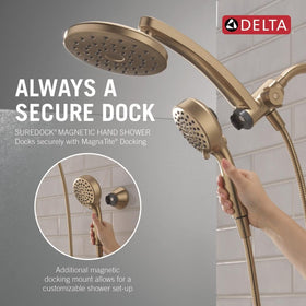 Delta PivotPro full-body spray covers wide areas for a refreshing rinse.