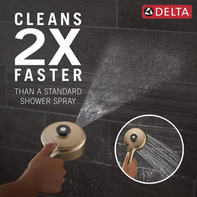 Delta PivotPro massage spray provides a soothing, targeted rinse.