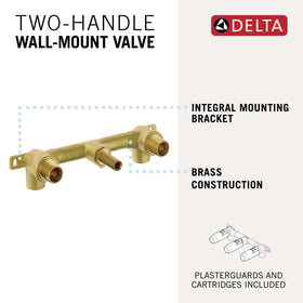 Delta plaster guards included for cleaner, faster rough-in setup.