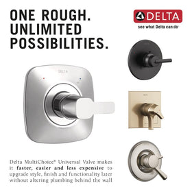 Delta R10000-UNBX universal inlet options for copper, iron, PEX, CPVC.