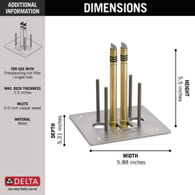Delta R4700-FL supports deck thickness up to 2.5 inches for versatile installs.