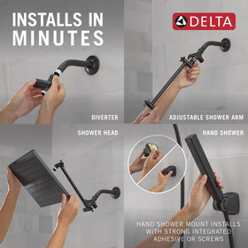 Delta rain experience with overhead drenching spray