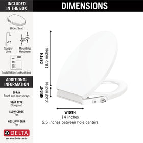 Quick-release design supports DIY upgrade on most elongated toilets.