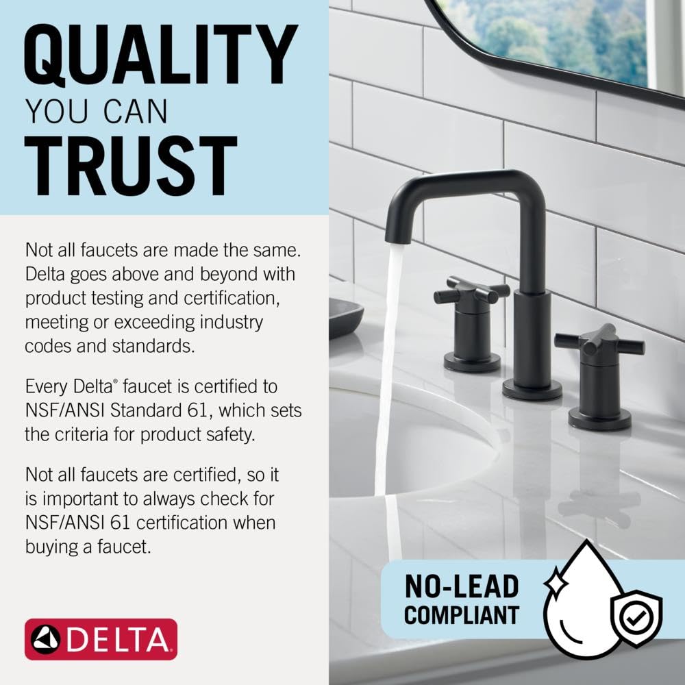 Delta Roe Brushed Gold WaterSense label emphasizing efficiency