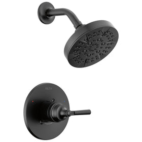 Delta Saylor 14 Series matte black shower head with five spray options