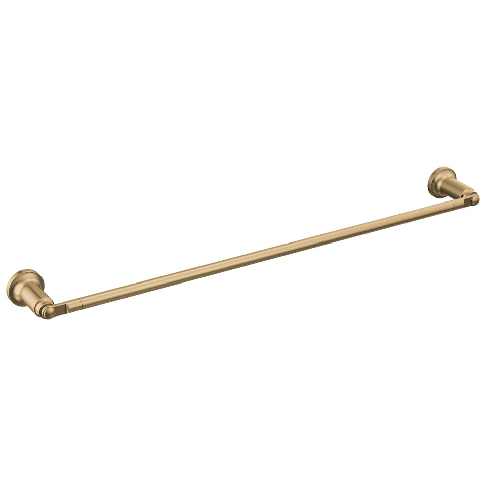 Delta Saylor 24-inch towel rack mounted on a bathroom wall for convenient storage.