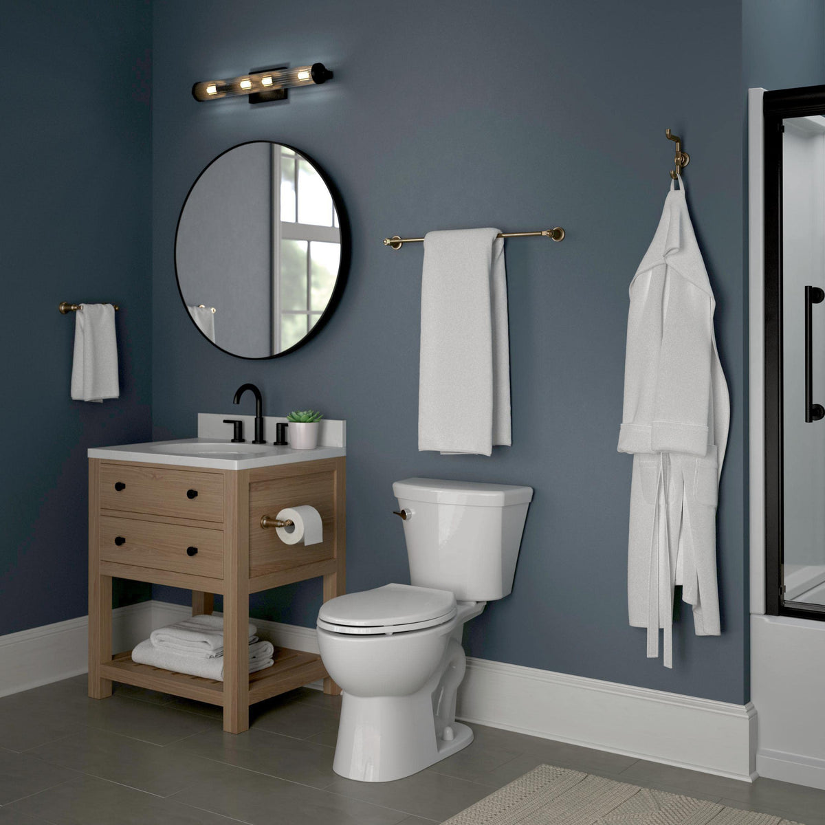 Delta Saylor bath collection compatible towel bar in modern bath