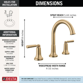 Delta Saylor brushed gold drain assembly facilitates easy cleaning