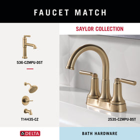 Delta Saylor includes hardware, template, and guide for easy install.
