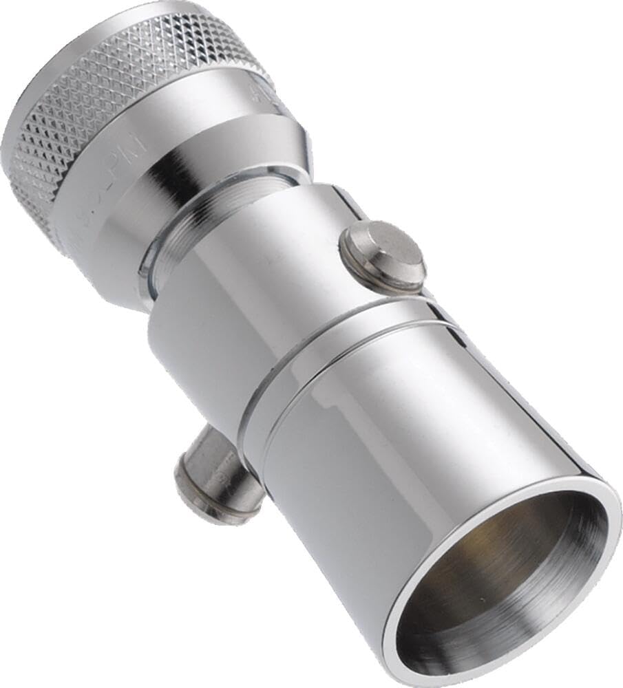 Delta 52652-PK chrome shower head front view with full spray.