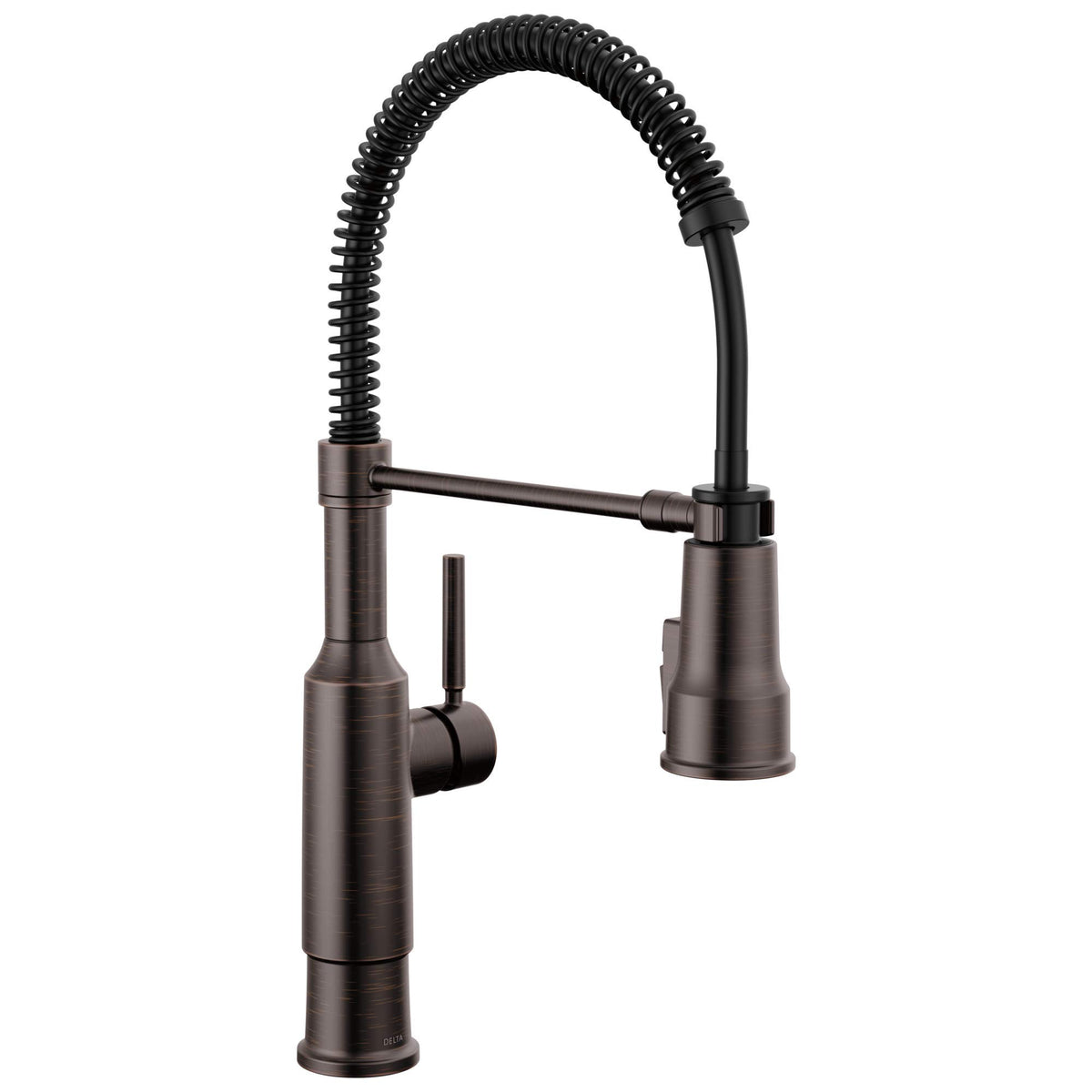Delta Theodora Pro Style spout close-up in Venetian Bronze finish highlighting durability