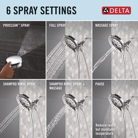 Delta Touch-Clean spray holes enable easy mineral buildup removal.