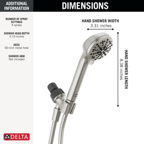 Delta Touch-Clean spray holes allow quick mineral buildup removal.