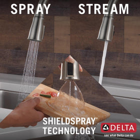 Touch-Clean spray holes simplify mineral buildup cleanup