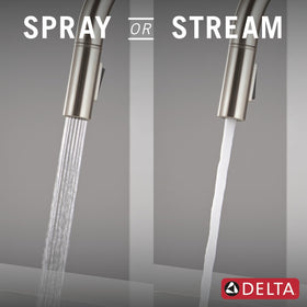 Delta Touch-Clean spray holes let you wipe away buildup quickly