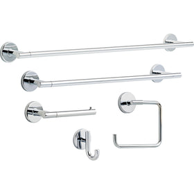 Delta polished chrome finish adds bright modern accent.