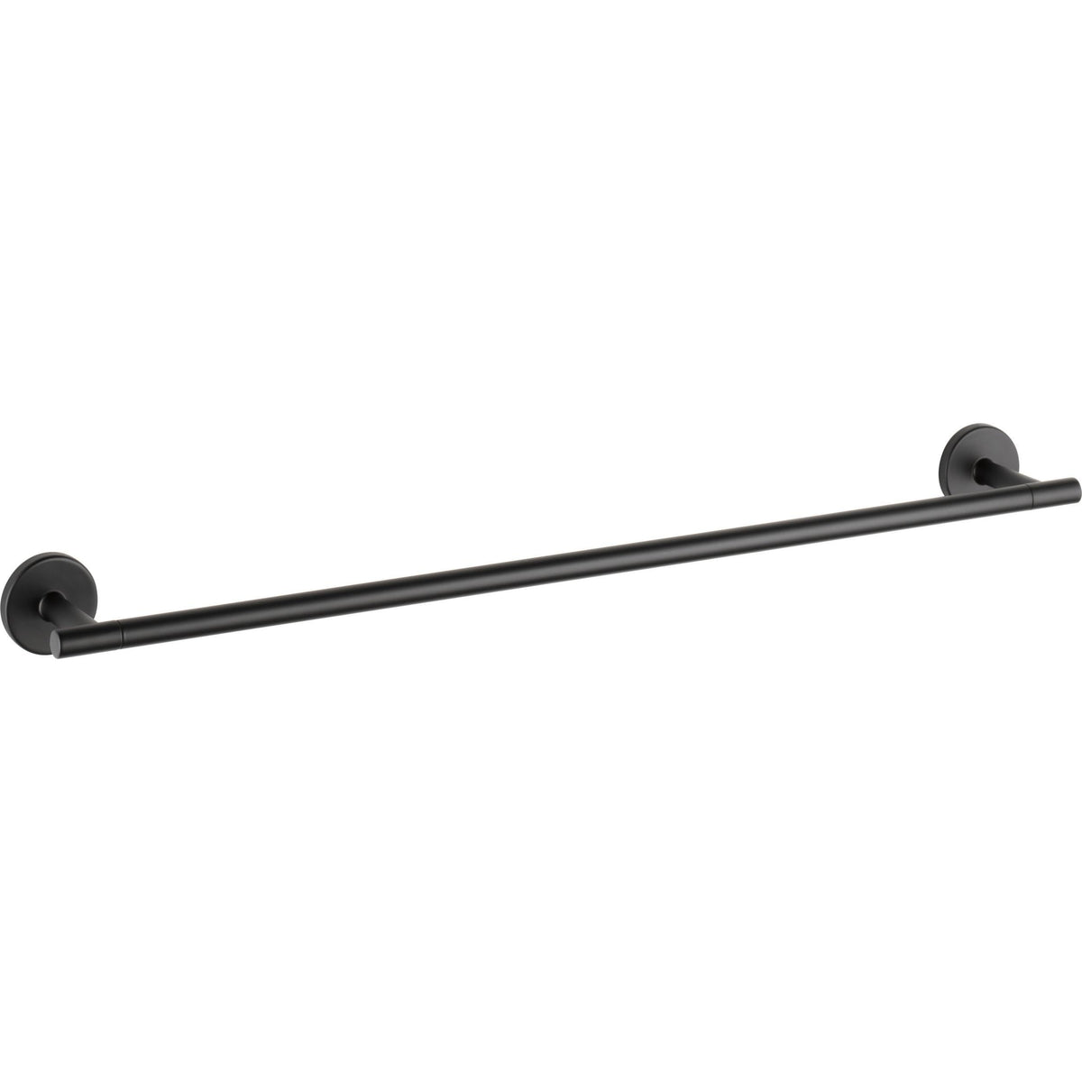 Delta 24-inch matte black towel rack for sleek bathroom organization.