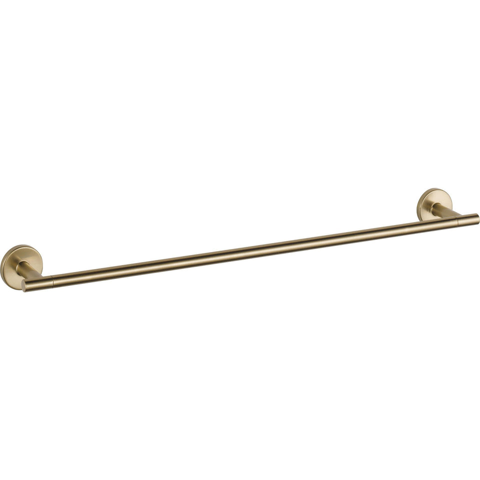 Delta Trinsic 24-inch towel bar in champagne bronze showcases durable zinc die-cast construction.