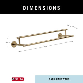 Delta Trinsic 24in towel bar dimensions shown for accurate planning
