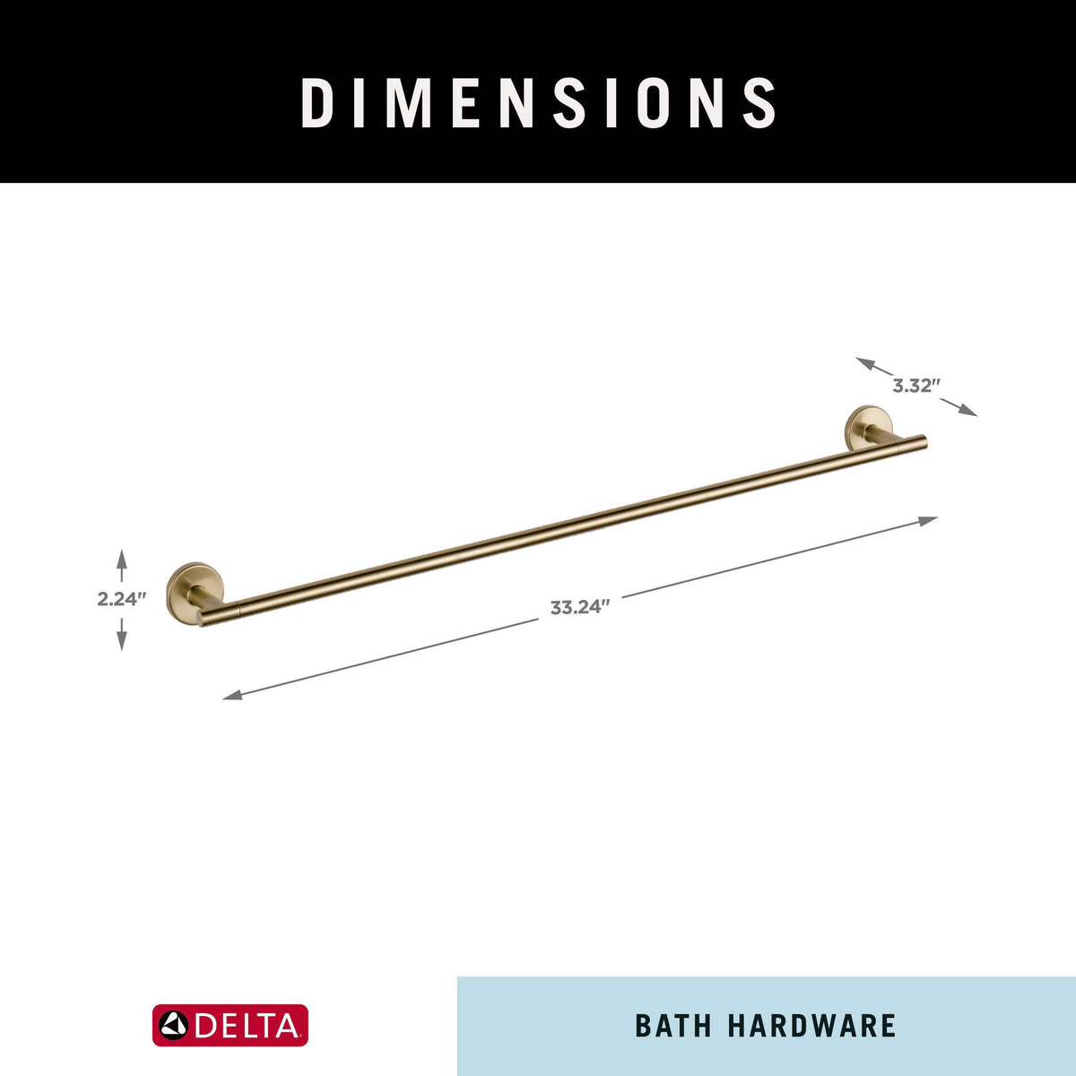 Delta Trinsic towel bar coordinates with fixtures for cohesive style.