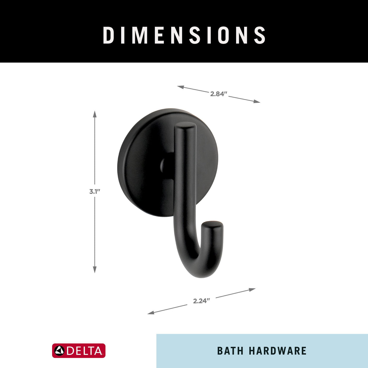 Delta Trinsic hook coordinates with other Trinsic fixtures in matte black