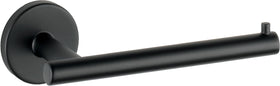 Delta Trinsic matte black wall-mount toilet paper holder for space-saving bathrooms