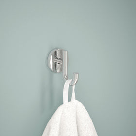 Delta Trinsic towel hook close-up showing zinc durability.