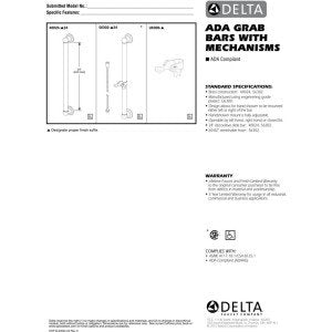 Delta U6300 black finish grab bar handshower mount installed in bathroom.