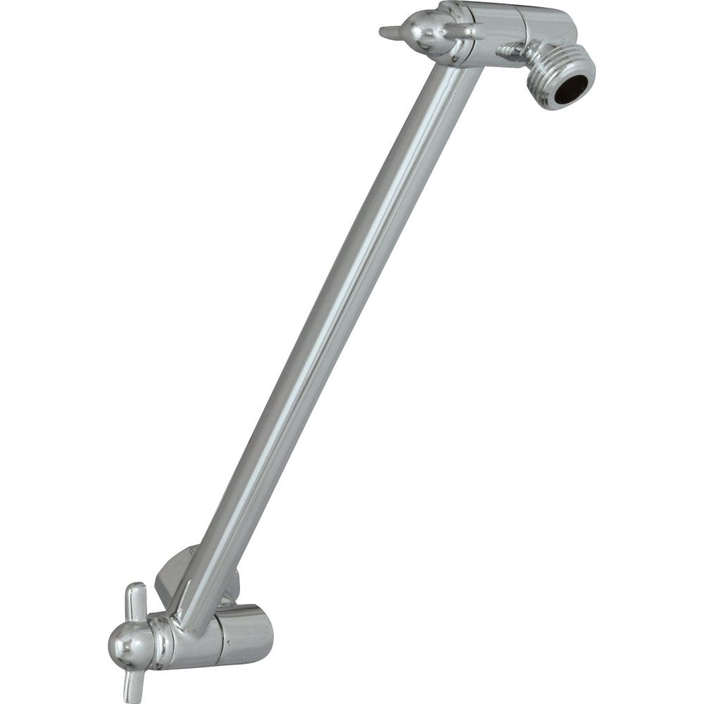 Delta UA902-PK 10-inch adjustable shower arm, front view enhances reach.