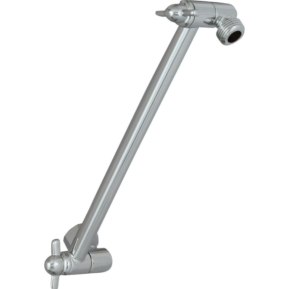 Delta UA902-PK 10-inch adjustable shower arm, front view enhances reach.