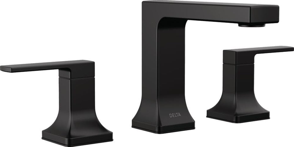 Delta Velum matte black faucet close-up showing durable finish for daily use