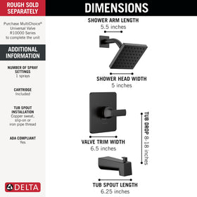 Delta Velum square trim detail for a bold contemporary look.