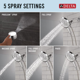 Delta wide spray coverage for efficient rinsing across larger areas.