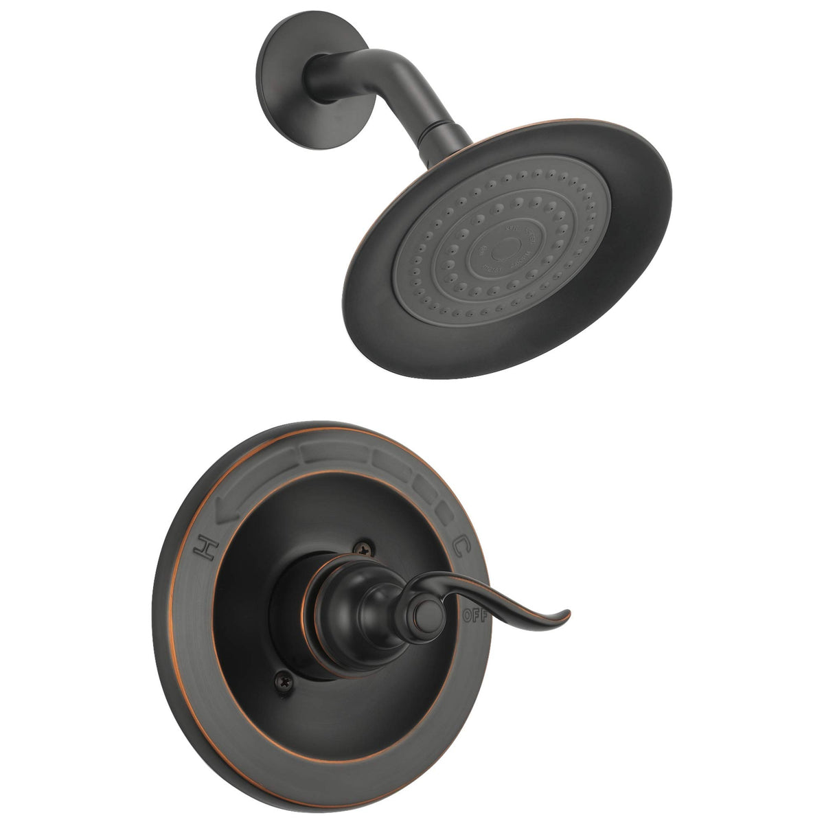 Delta Windemere 14 Series bronze shower faucet set with durable finish and style.