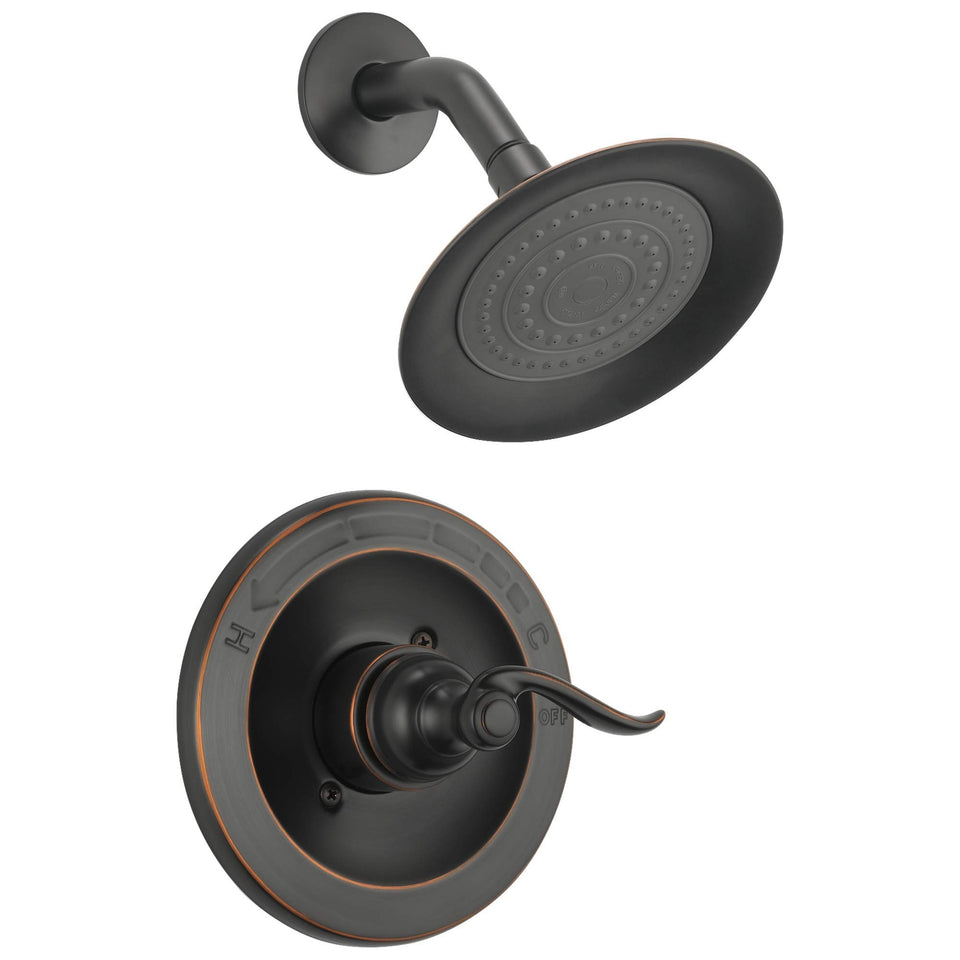 Delta Windemere 14 Series bronze shower faucet set with durable finish and style.