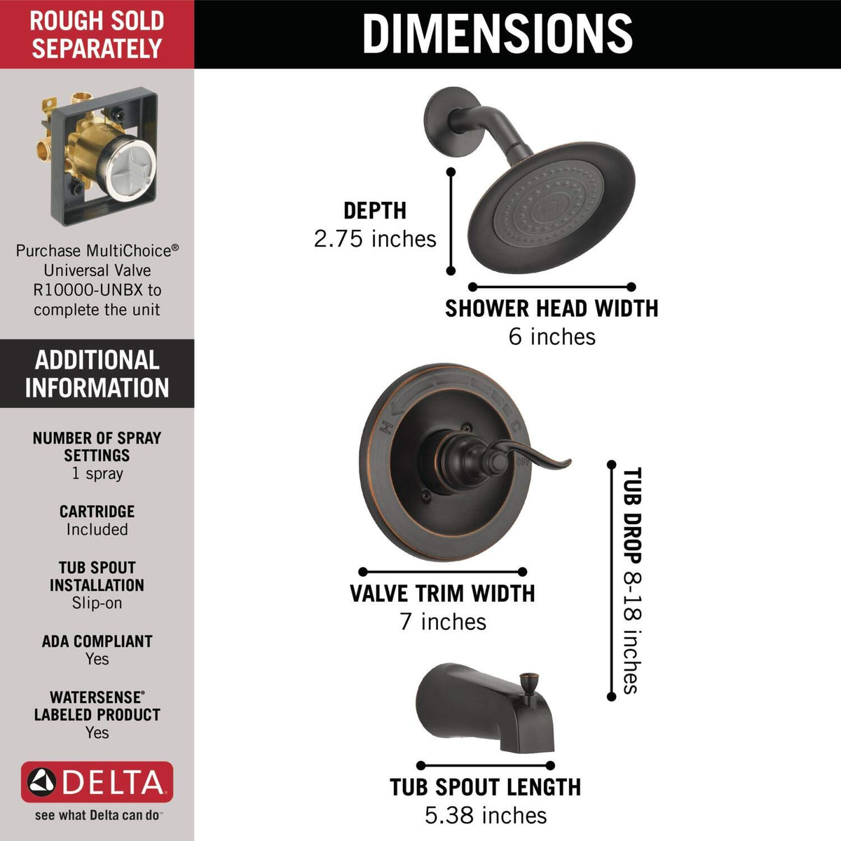 Delta Windemere OB shower handle close-up: smooth operation with modern look.