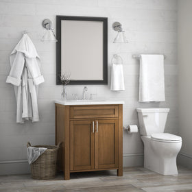 Delta Windemere towel ring wall-mount installation showing easy access to towels