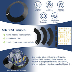 DelugeLuxe A-Z crystal stickers personalize helmets for quick identification.