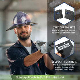 DelugeLuxe heavy-duty clips secure the visor quickly on various hard hats.