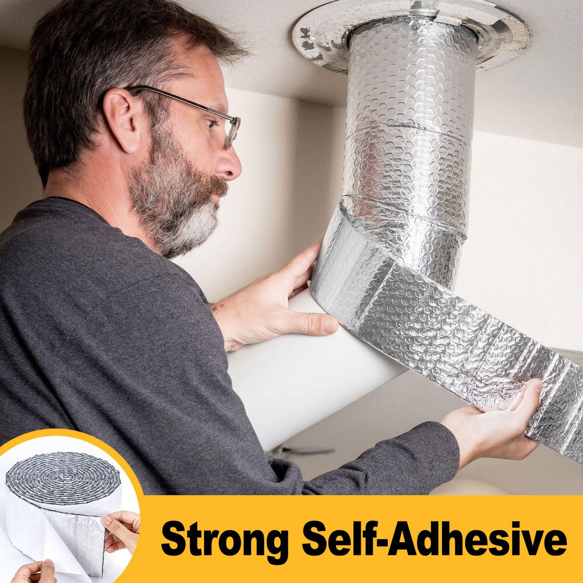 DEMEDO bubble wrap insulation protecting ducts from heat transfer and light exposure