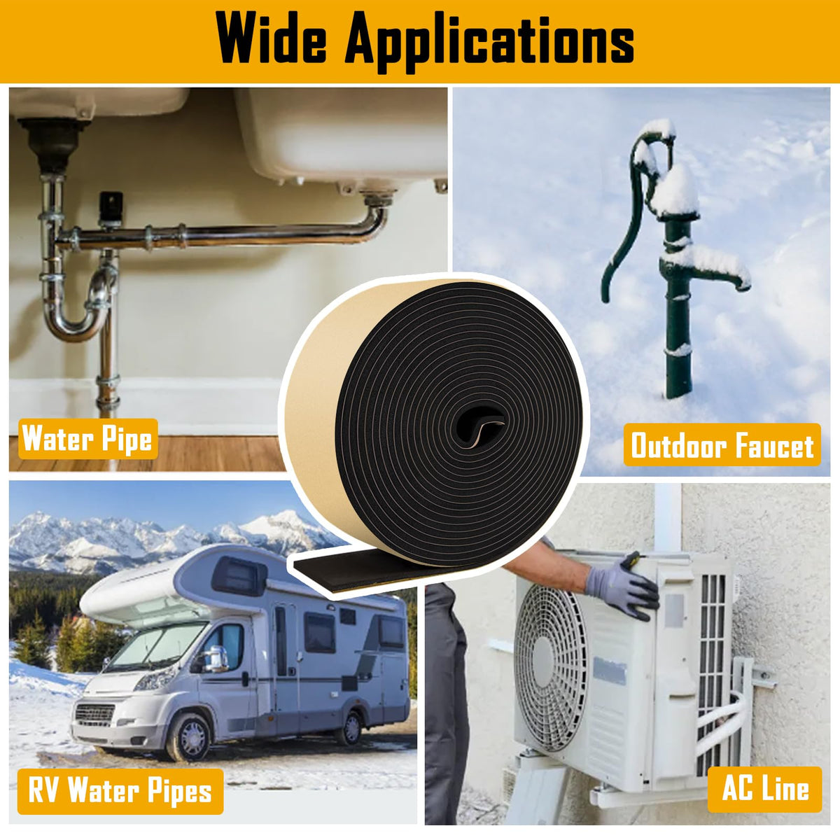 DEMEDO AC pipe insulation cover protects exposed lines outdoors