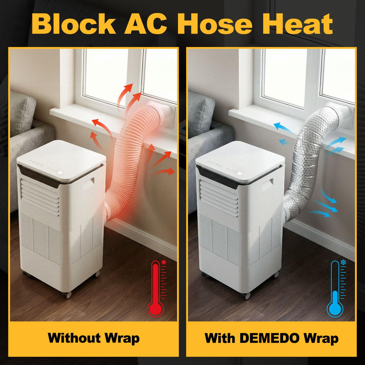 DEMEDO foil insulation tape used on pipes and exhaust ducts for weatherproofing
